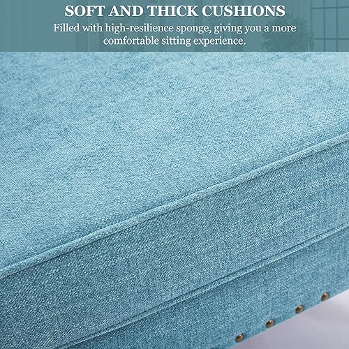 Miniatura 71 de HUIMO Silla de club copetuda, silla decorativa con almohada lumbar, sillón con botones de tela de lino, sillas tapizadas para dormitorio, sala de