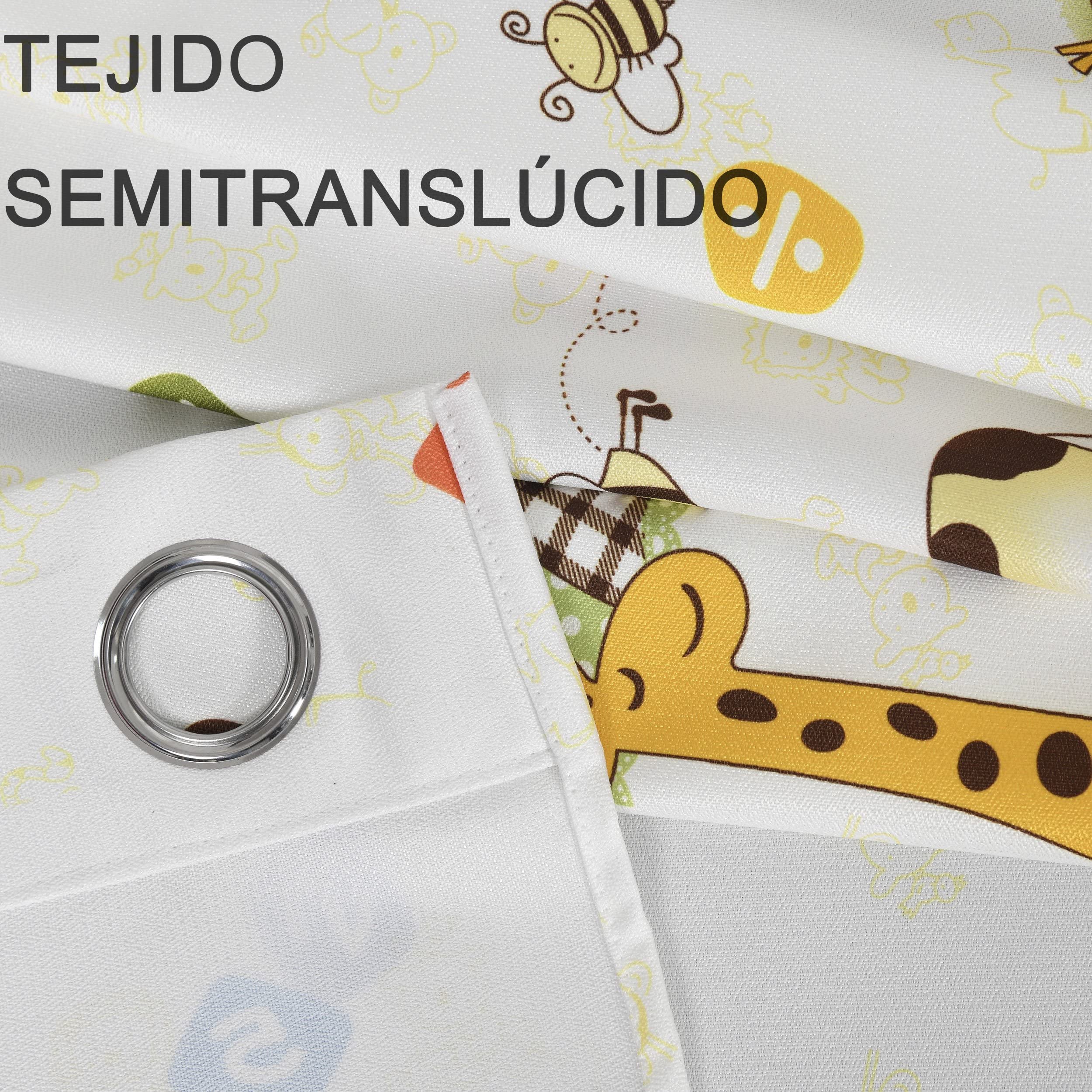 Dalina Textil - Cortinas Infantiles Niño Dos Paneles de 140x260cm- Cortinas Juveniles Animales para Habitación Sala de Estar 2 Piezas Patrón Infantiles Jirafa