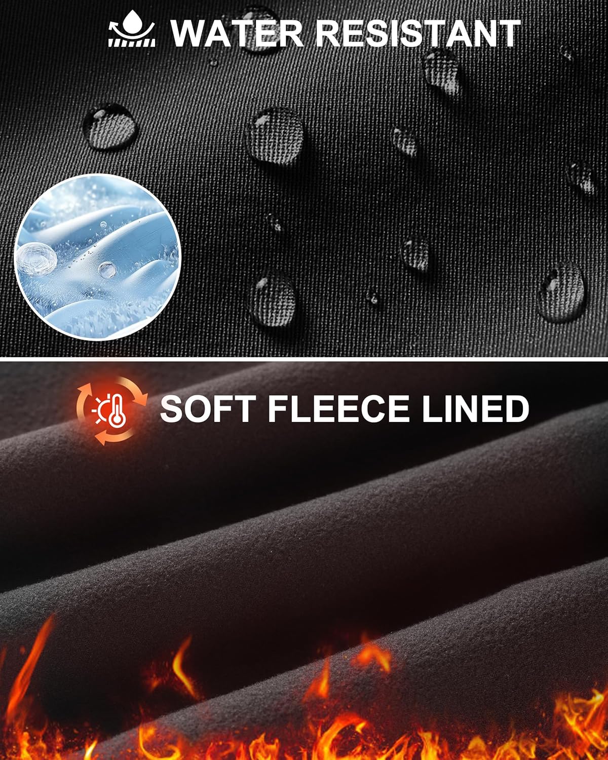 Roadbox Mens Thermal Cycling Pants, Fleece Lined Running Tights Zipper Pockets, Winter Water Resistant Compression Leggings - Image 2