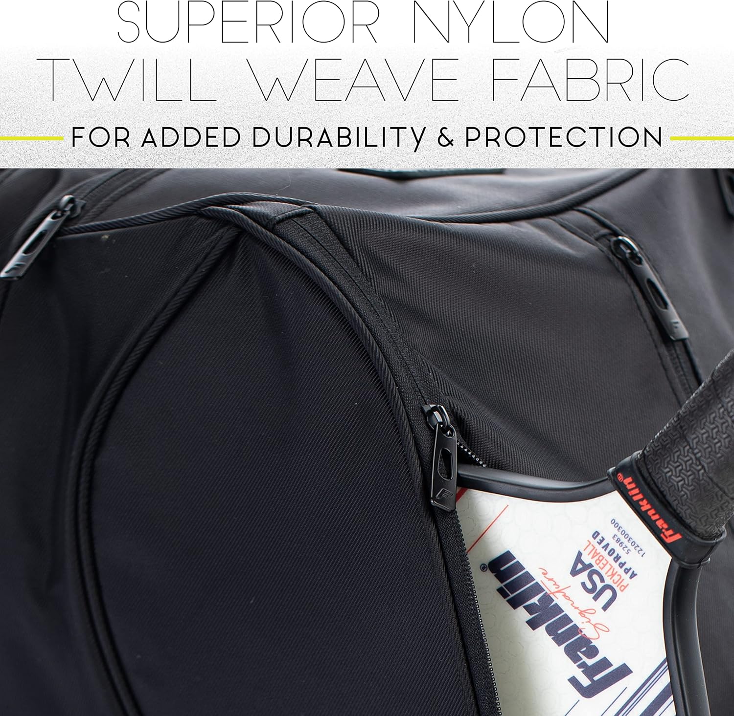 Franklin Sports Pickleball Bags - Sling Bag - Duffle Bag - Backpack for Paddles, Pickleballs + Accessories - Elite Nylon Fabric - Pickleball Equipment Bag for Men + Women - Black