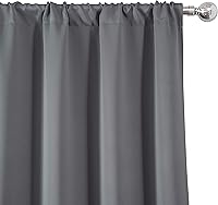 Vista 7 de LEMOMO Cortinas opacas grises, 52 x 84 pulgadas, juego de 2 paneles de cortinas opacas con aislamiento térmico para oscurecer la habitación
