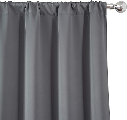 Miniatura 7 de LEMOMO Cortinas opacas grises, 52 x 84 pulgadas, juego de 2 paneles de cortinas opacas con aislamiento térmico para oscurecer la habitación para