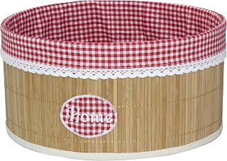 FixtureDisplays Laundry Hamper Bamboo Round Wicker Clothes Bin Basket Storage Bin Organizer Retail Dump Bin Folding Basket 13" in Diameter, 6.3" Height 100202