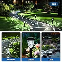 Vista 4 de GIGALUMI 8 Pack Solar Lights Outdoor, Solar Pathway Lights with Great Pattern, Waterproof Auto On/Off Solar Powered Light for Outside Yard Garden