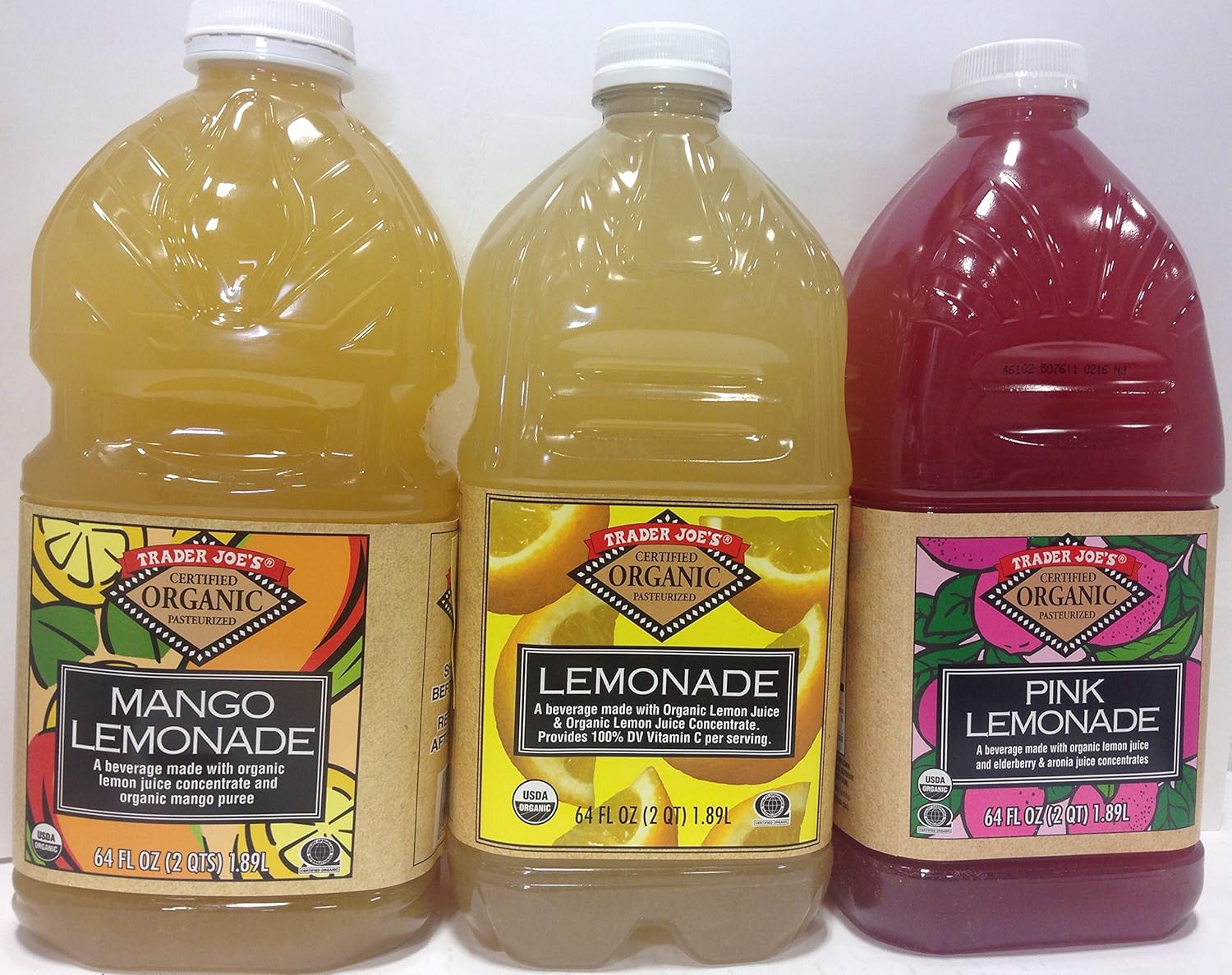 Trader Joe's Organic Lemonade Bundle 64 Oz Each of