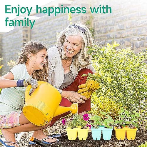 Miniatura 8 de Kiicii 8 paquetes de bandejas de inicio de plántulas, bandejas reutilizables de silicona para iniciación de semillas, 32 bandejas de inicio de