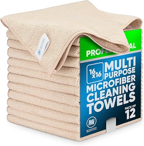 Miniatura 32 de Toalla Buff Pro de Microfibra de Superficie Múltiple - Paquete de 12 unidades - Paños de limpieza premium - Limpia, quita el polvo, pule, absorbe
