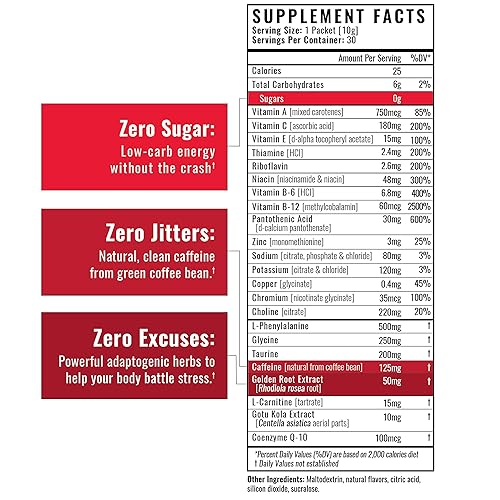 Miniatura 5 de Wilderness Athlete - Energía y enfoque  Potenciador de energía para mujeres y hombres - Mezcla de bebida energética con cafeína natural - Bebida