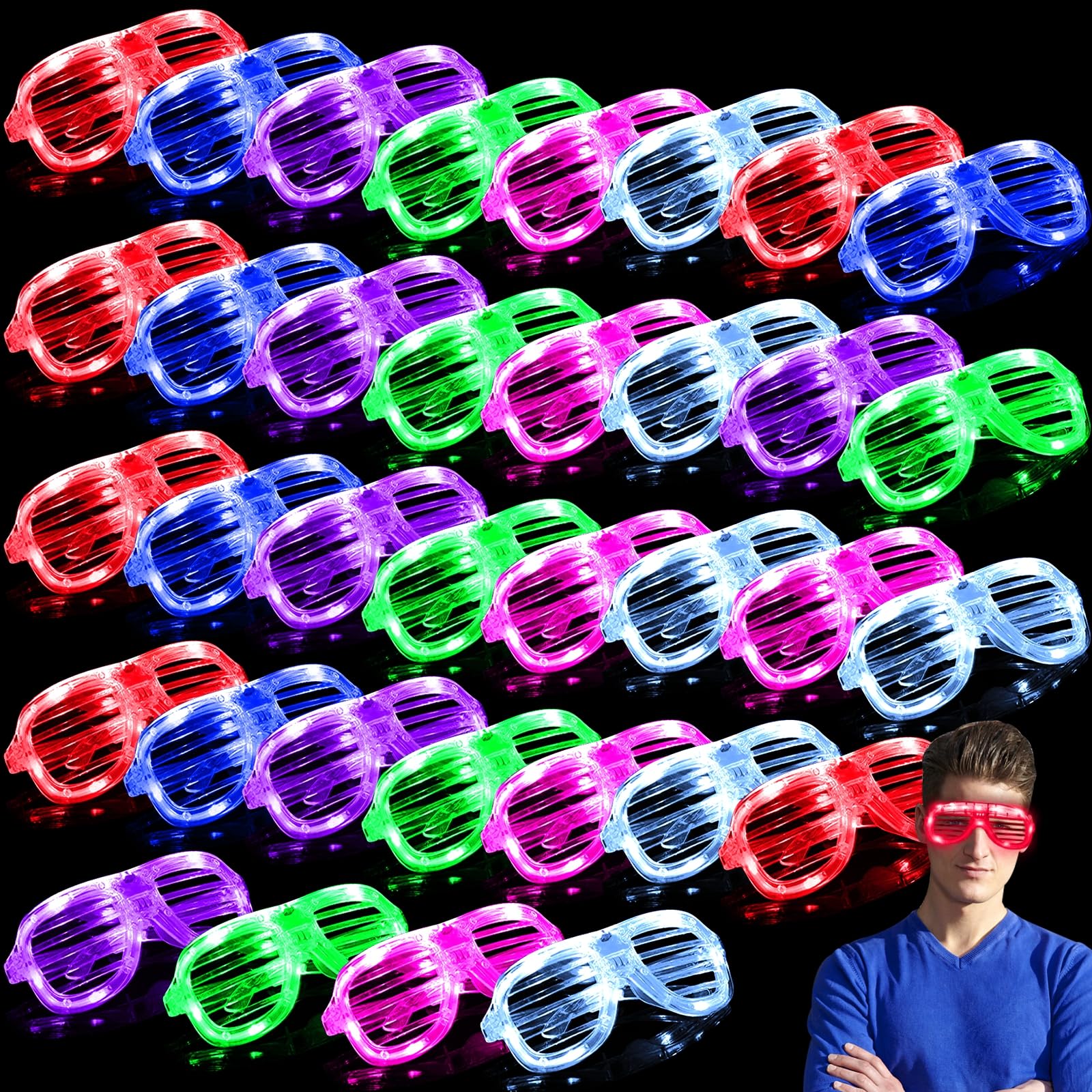 Amazon.com: iGeeKid 36 Pack Glow Sticks Glasses Bulk