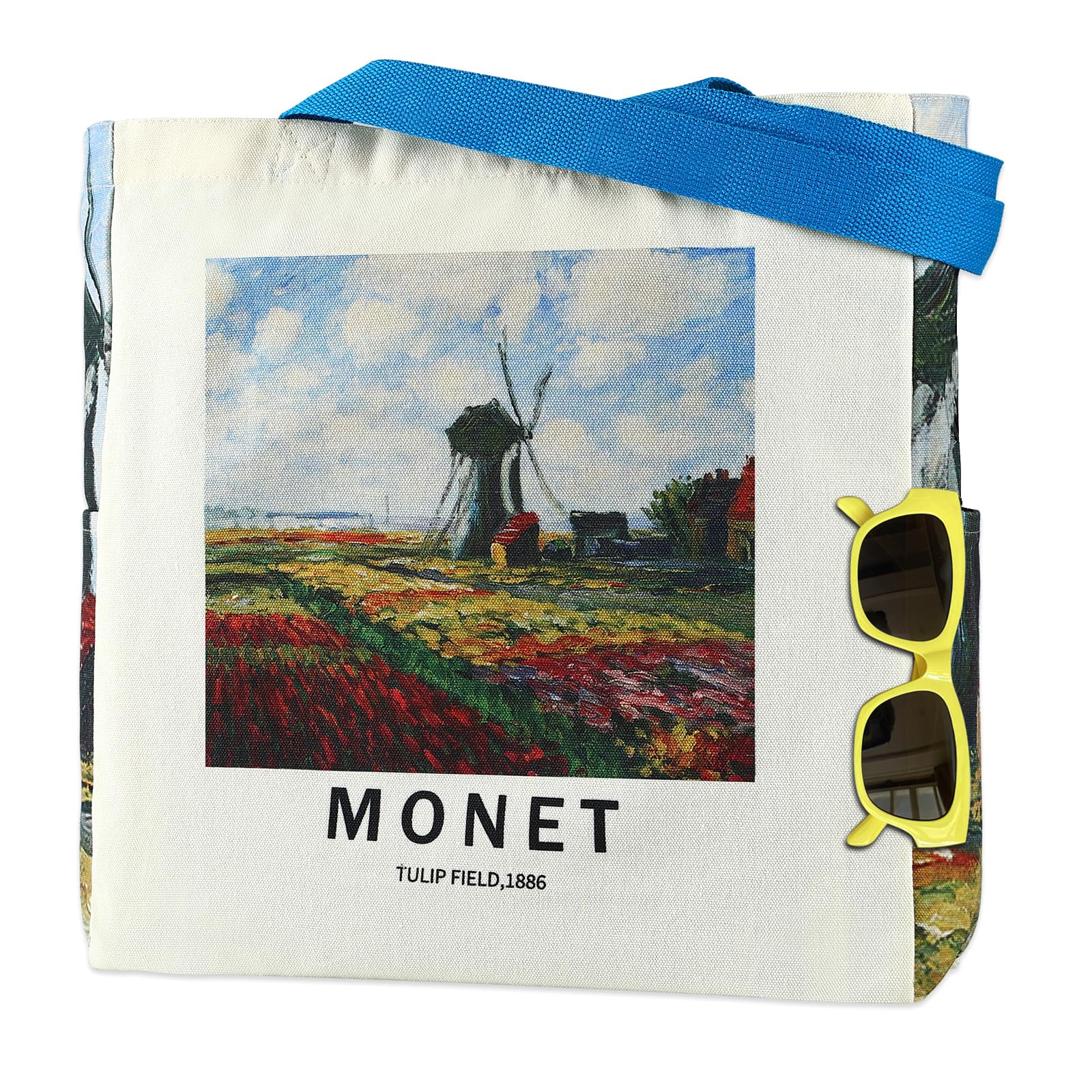 AUSVKAI Cute Canvas Tote Bag for Women, Reusable Designer Bags with Handles Pockets&Snaps for College Beach Everyday Grocery