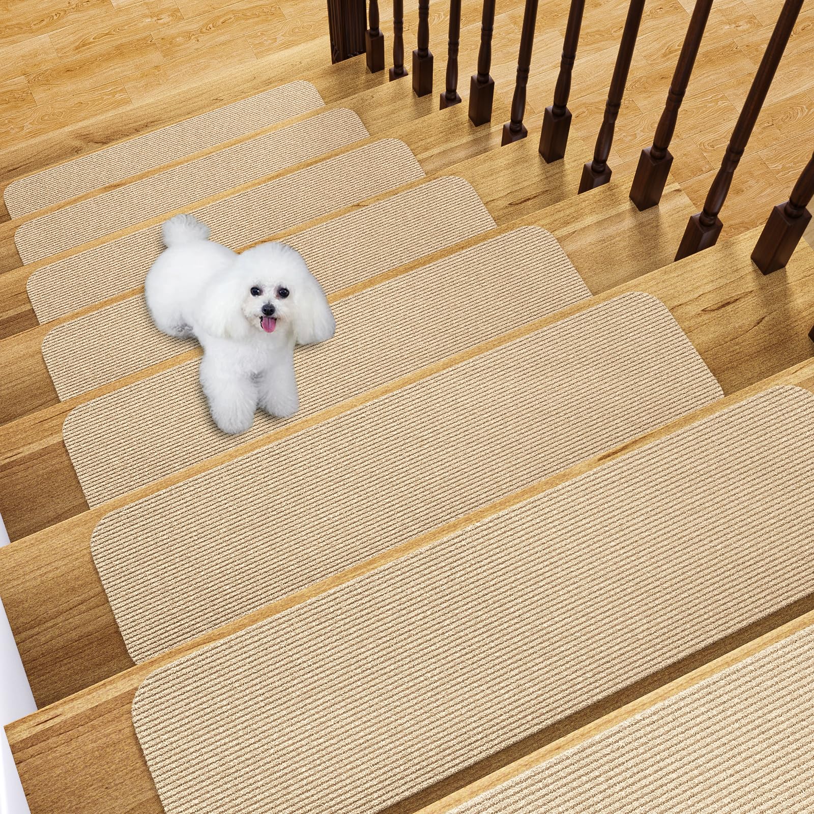 Fixmend Stair Treads Non Slip for Wooden Steps, 20.3 x 76 cm (15-Pack) โ image 1