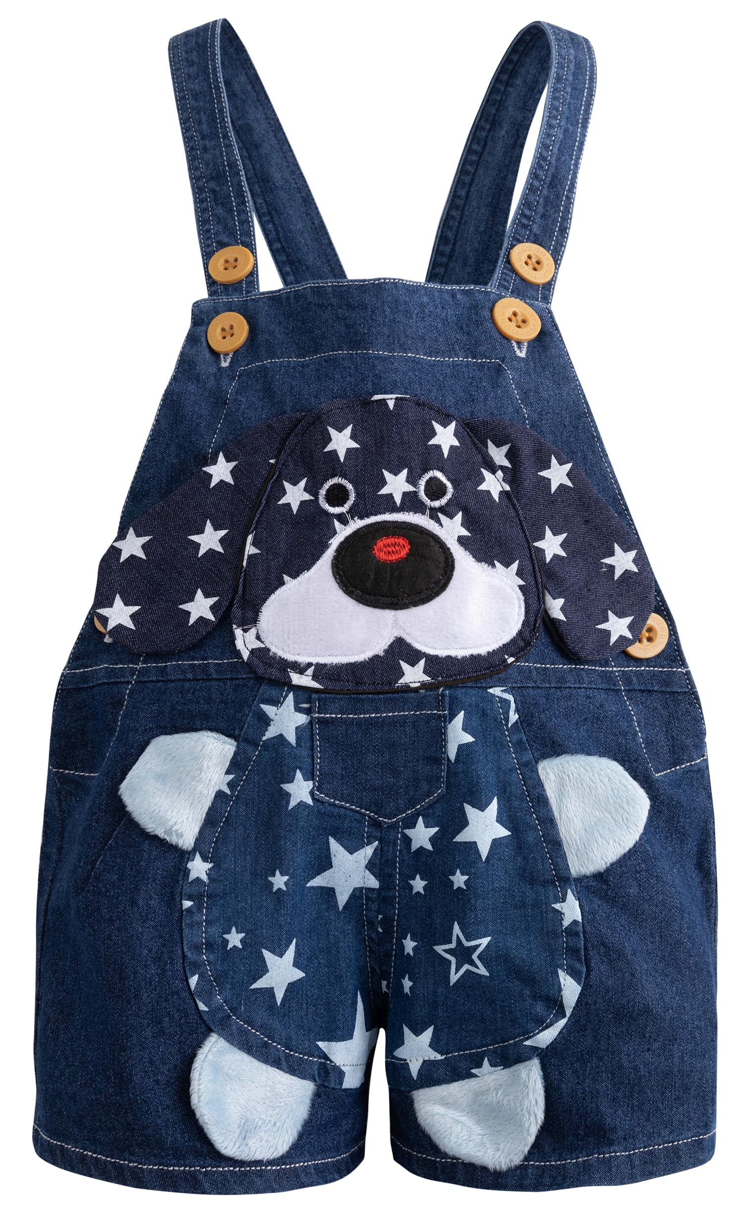 KIDSCOOL SPACE Baby Summer Cotton Denim Uśmiechnięta małpka Miękkie krótkie kombinezony