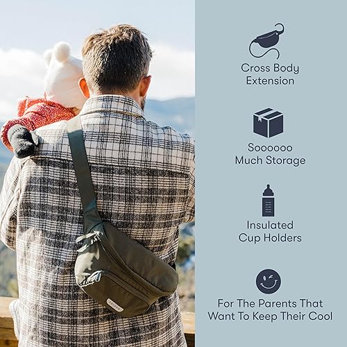 Miniatura 3 de Colugo Organizador de cochecito On-The-Go con cremallera, organizador con soporte para tazas, accesorios de cochecito para padres especialmente