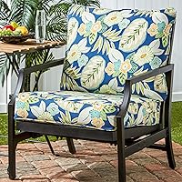 Vista 117 de Greendale Home Fashions 2-Piece Outdoor Deep Seat Cushion Set, Steel Blue Stripe