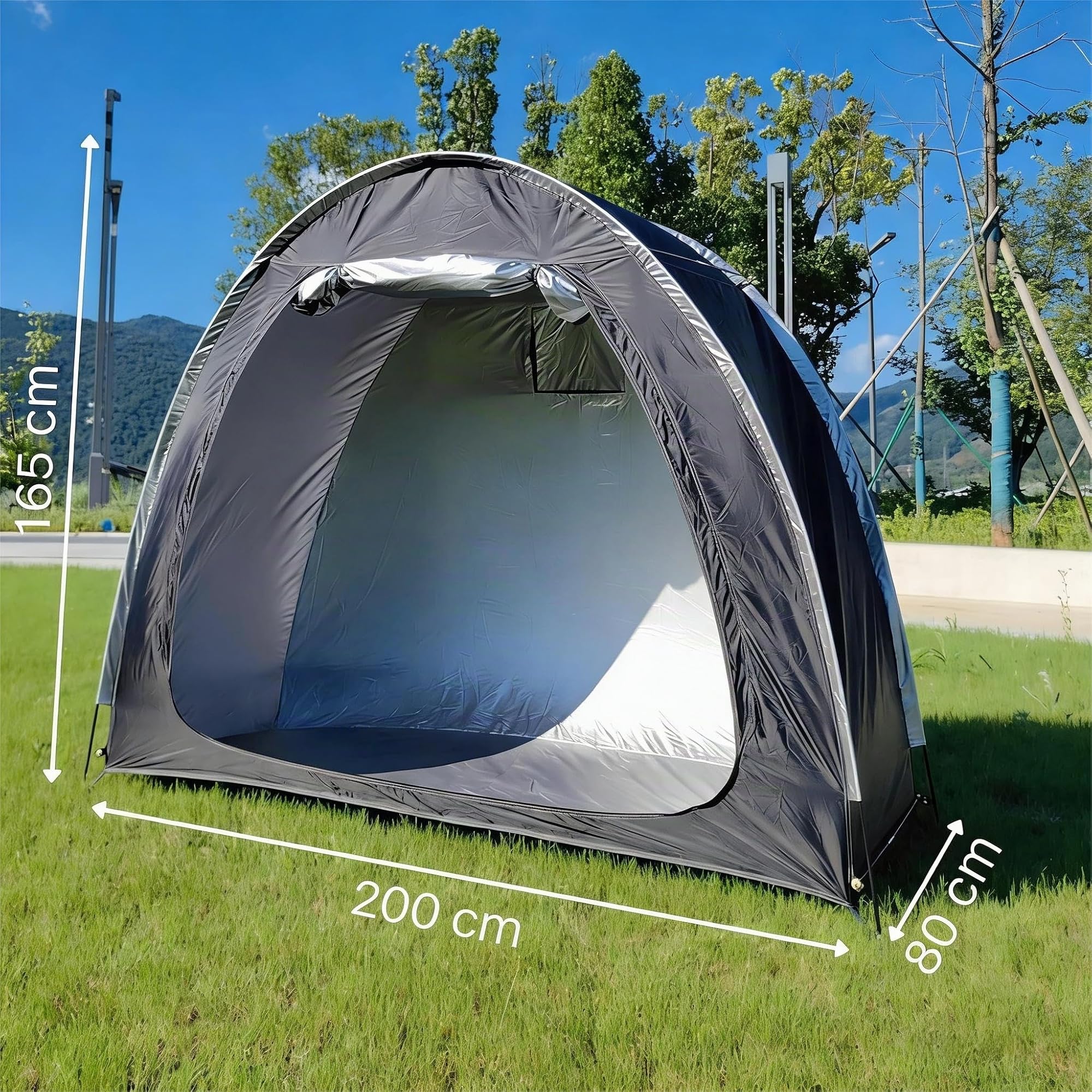 Fahrradzelt Outdoor Lagerung Wasserdicht - Schwerlast Fahrradabdeckungen für 2 Fahrräder - Fahrrad Pop-Up Zelt für Camping, Fahrräder, Motorräder, ATVs, Garage, Reisen