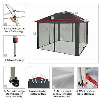 Amazon.com : CROWN SHADES 11x11 Pop Up Gazebo, Patented One