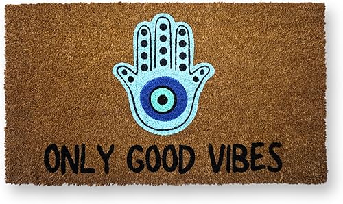 Miniatura 1 de KOKO DOORMATS Tapete de bienvenida al aire libre  Tapete de entrada al aire libre en fibra de coco natural con respaldo de PVC resistente, tapete de