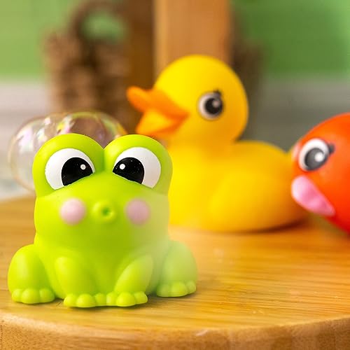 Vista 13 de Bright Starts KaledioCubes - Paquete de 9 bloques de apilamiento y exprimir juguetes de baño para bebés, juega y aprende con colores, números