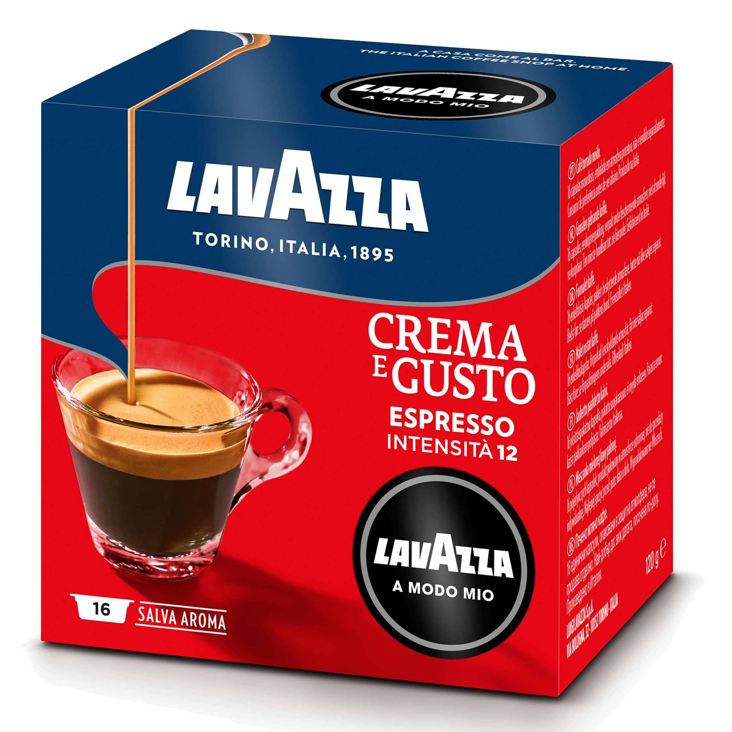 Lavazza A Modo Mio Crema E Gusto, Café, Cápsulas, De café molido Brasa, 160 Cápsulas