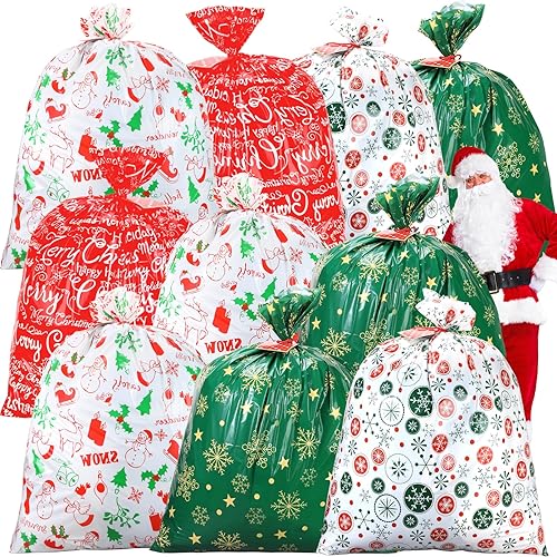 Cholemy 16 bolsas de regalo de Navidad extra grandes de 44 x 36 pulgadas, bolsas de regalo grandes para regalos grandes, bolsas de regalo grandes