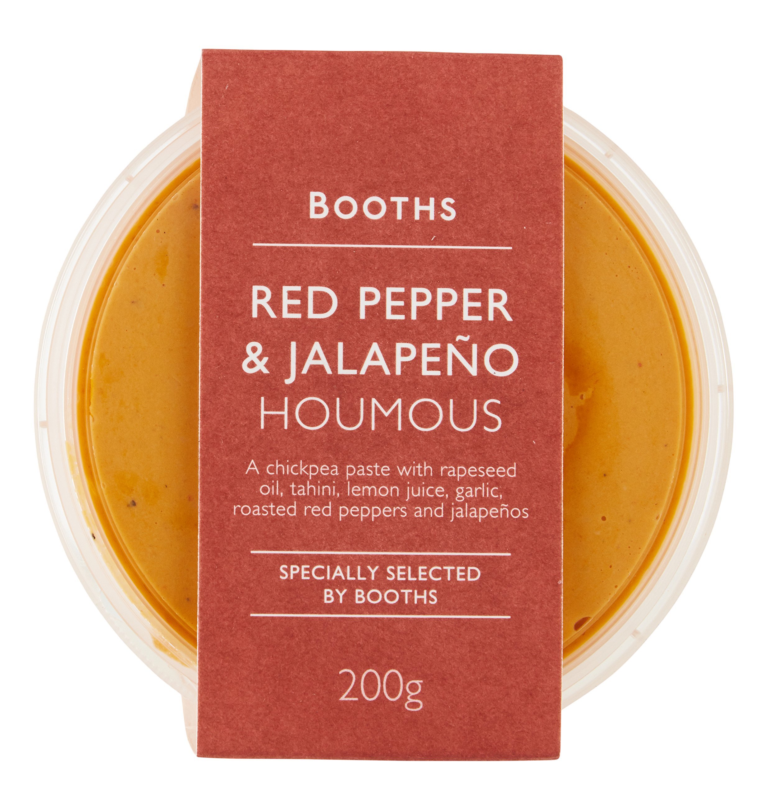 Booths Red Pepper & Jalapeño Houmous, 200g