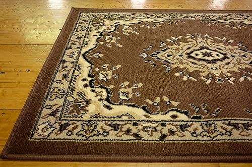 Vista 615 de Unique Loom Reza Collection- Alfombra, Polipropileno, Marrón Marrón/ marfil