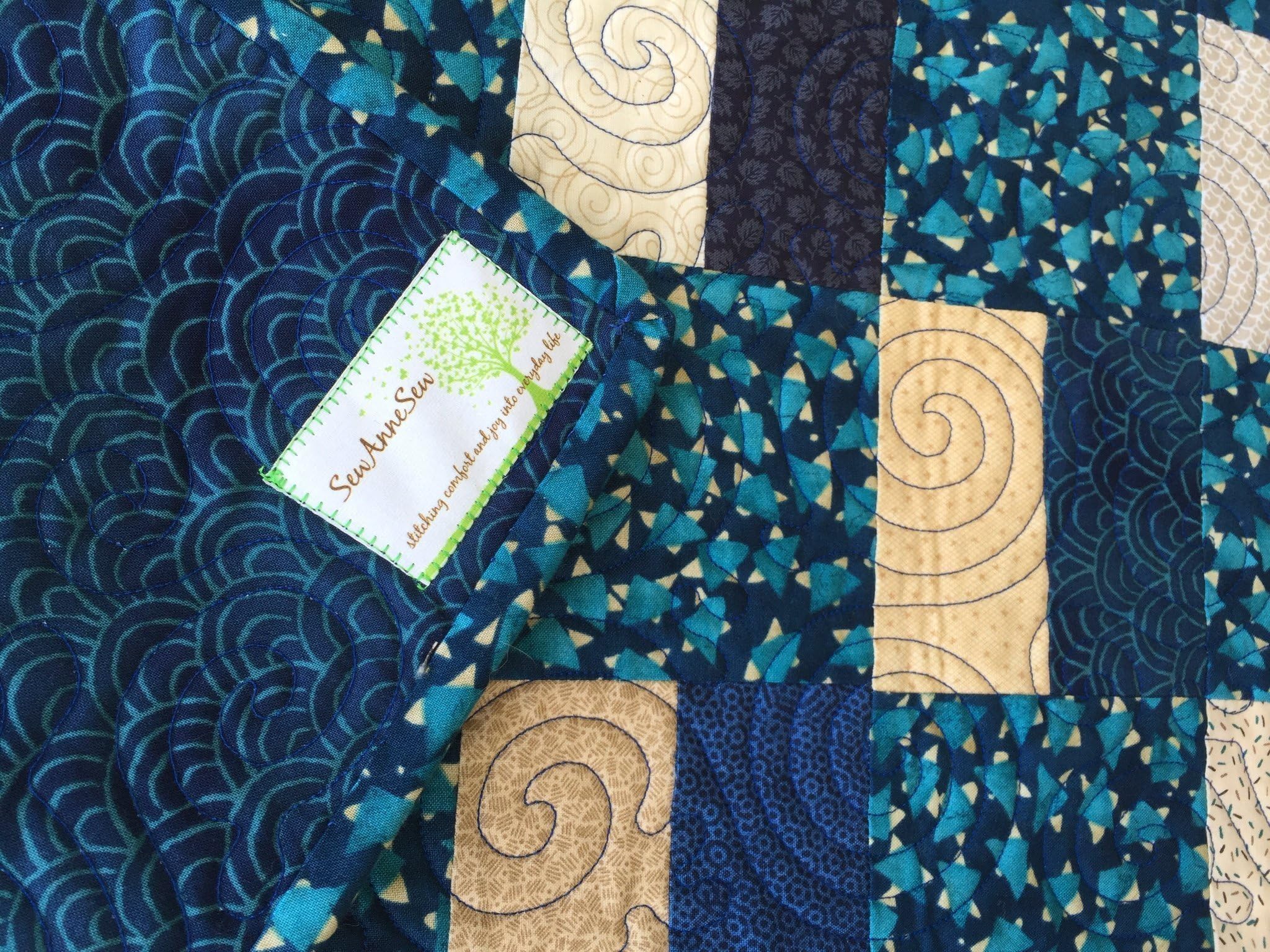 Blue Blocks Baby Quilt Lap Couch Throw