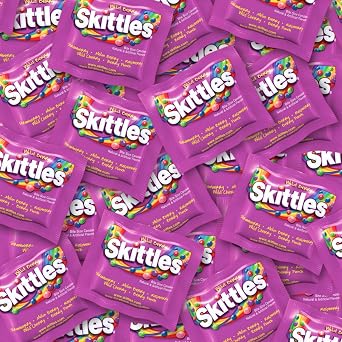 Skittles Wild Berry Fruit Chews, Mini Packs, Bulk Candy, 1 Lb Bag