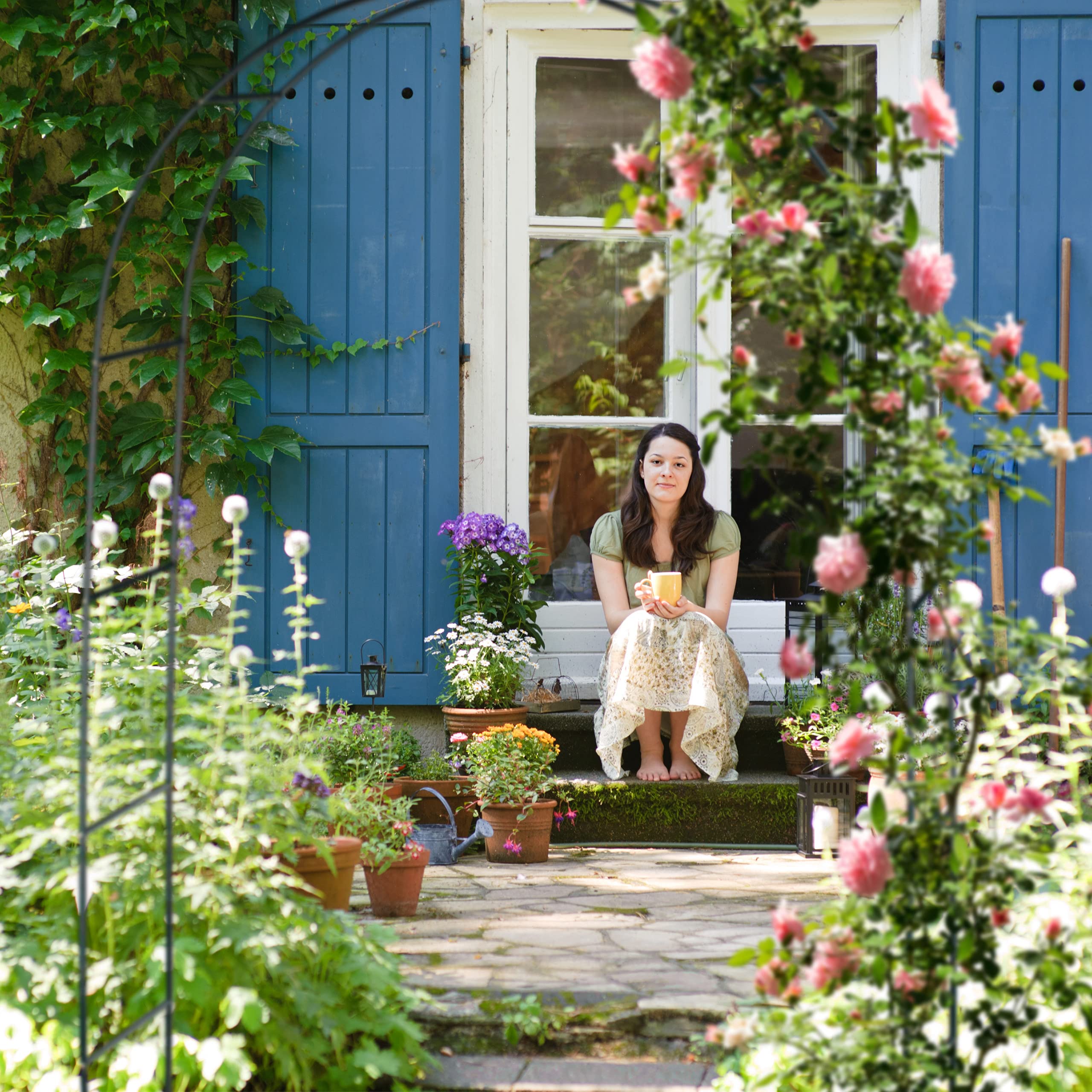 Relaxdays Arco per Rose, Rampicanti, Decorazione da Giardino, Sostegno per Piante, Supporto in Metallo, 240 cm, Verde