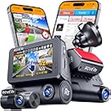 R3 Dash Cam Front and Rear with Cabin, 3” IPS Touch Screen, 3 Channel Dash Cam 1440P+1080P+1080P, IR Night Vision, 5GHz WiFi, Up to 30MB/s Download Speed, Quad-Mode GPS, Supports 512GB Max