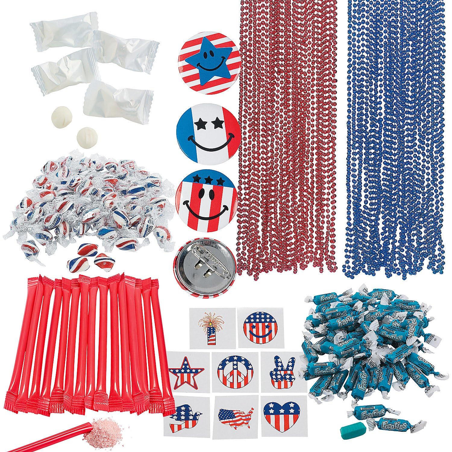 Fun Express Patriotic Candy & Apparel Parade Mix - Bulk 1192 Pc