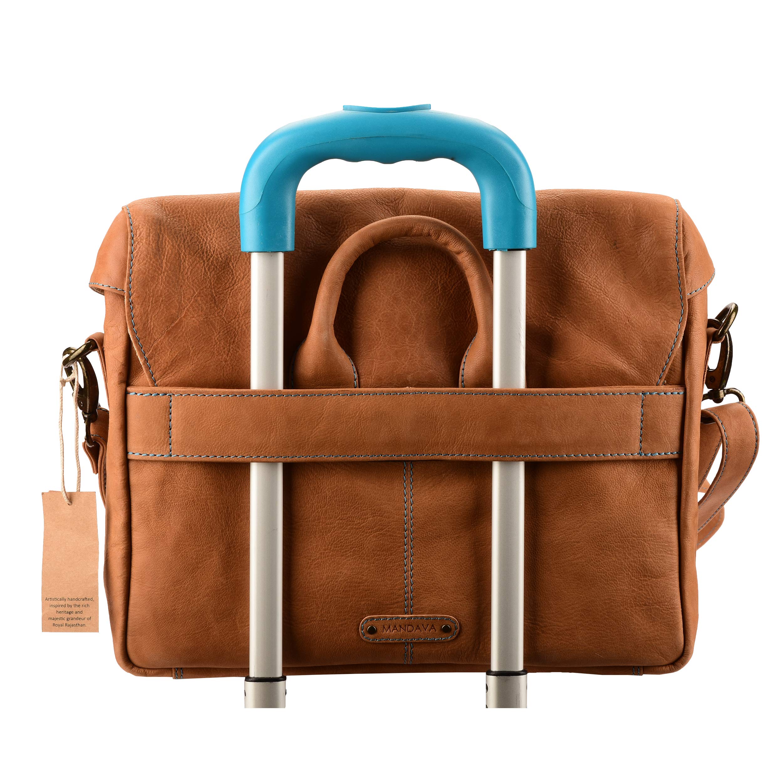 30,5 cm portatile vintage a mano in pelle messenger bag per uomo donna flap over Office Best Satchel scuola tan DIB755