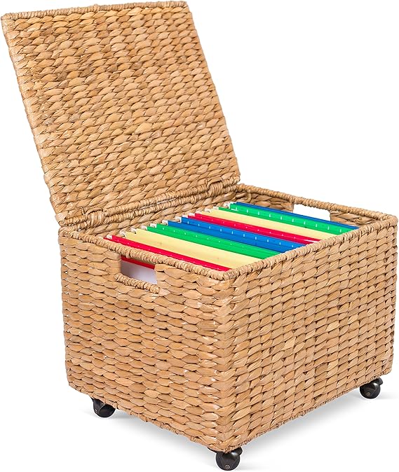 BirdRock Home Seagrass Rolling File Office