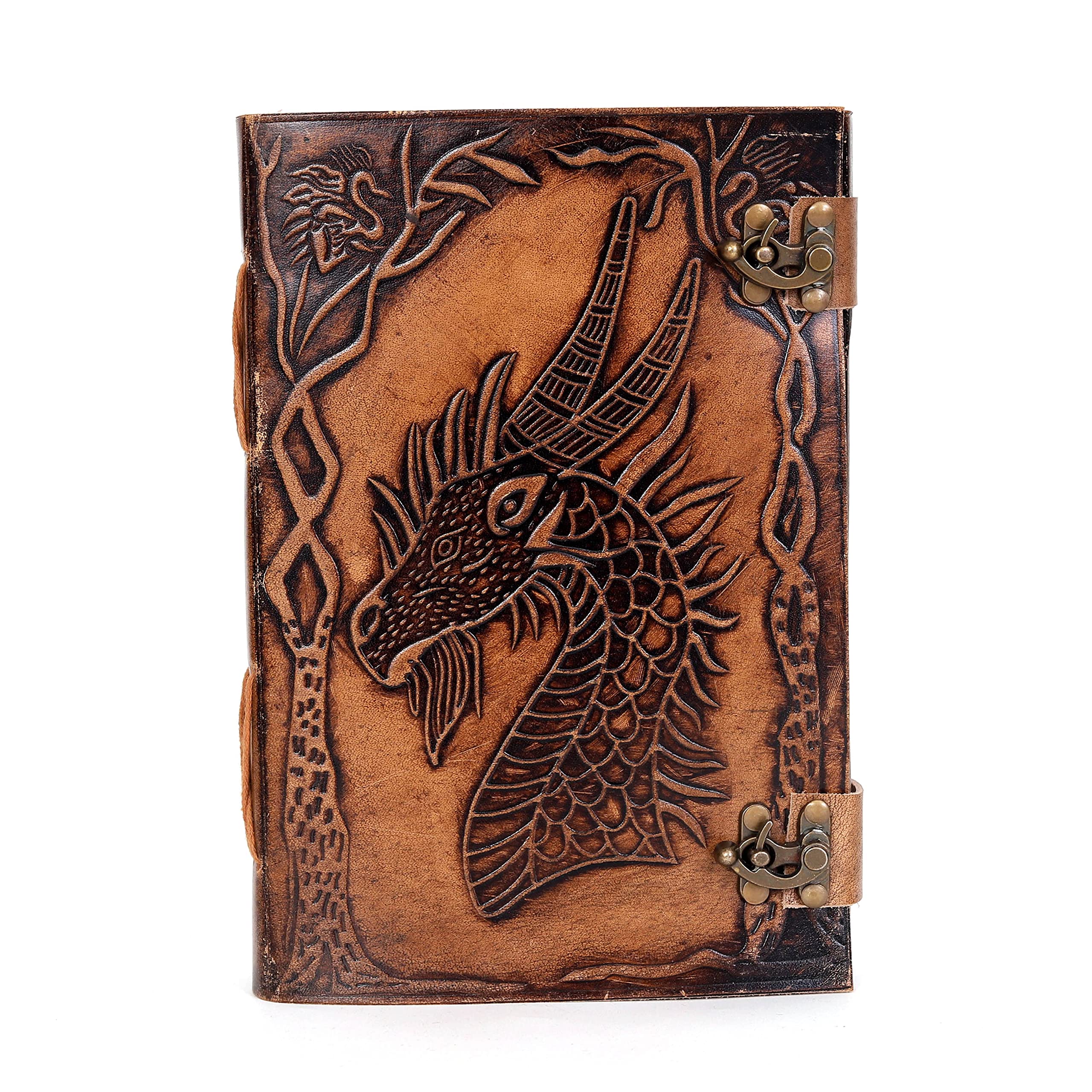 Diario vintage, diario vintage con drago in pelle, carta fatta a mano con bordo a 200 fili, diario in pelle, quaderno in pelle, quaderno da disegno leatrher, diario con drago da donna, diario drago in