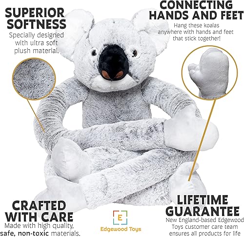 Miniatura 3 de Animal de peluche gigante de koala colgante de 4 pies tacto de felpa ultra suave patas conectadas juntas perfecto para comodidad compañía y