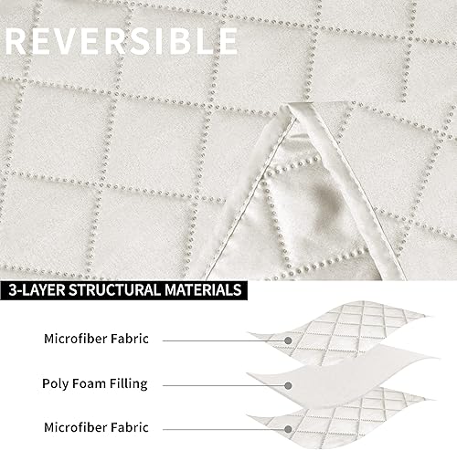 Miniatura 5 de Easy-Going Funda de sofá reclinable de gran tamaño, reversible para sillón reclinable de 3 asientos, funda de sofá dividida para cada asiento con