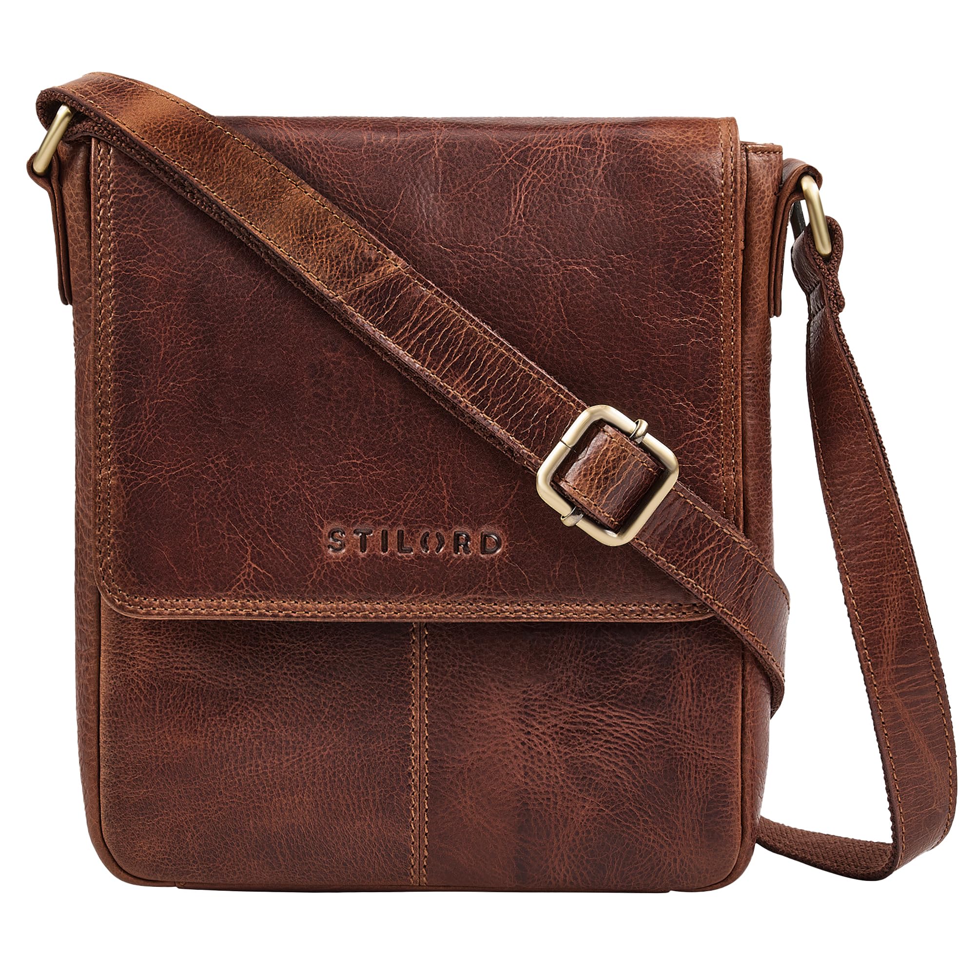 STILORD "Bari Borsello uomo tracolla pelle Borsello uomo vera pelle Borsa di cuoio vintage per tablet 8 pollici Colore:nero