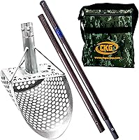 Vista 1 de CKG Cucharas de arena para playa, detección de metales, acero inoxidable, pala de detección de metales, caza del tesoro bajo el agua, accesorios