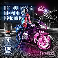 Vista 6 de NINEO 8 tiras de luces LED RGB para motocicleta, multicolor neón con control remoto inteligente, compatible con Carts Trikes Cruiser Scooter ATV UTVs