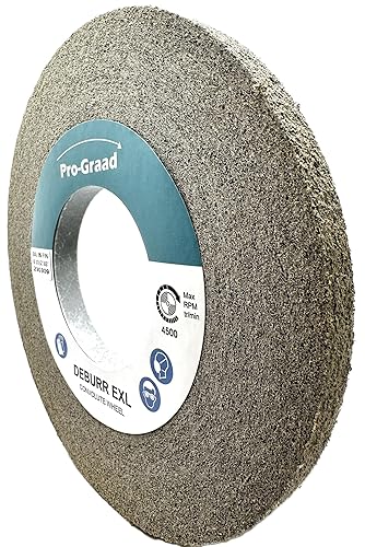 Miniatura 40 de EXL 09549 - Rueda de desbarbado, 6 x 1 pulgada x 1 pulgada fina, carburo de silicio, rueda de desbarbado, acabado y pulido de metal, convoluto, 09549