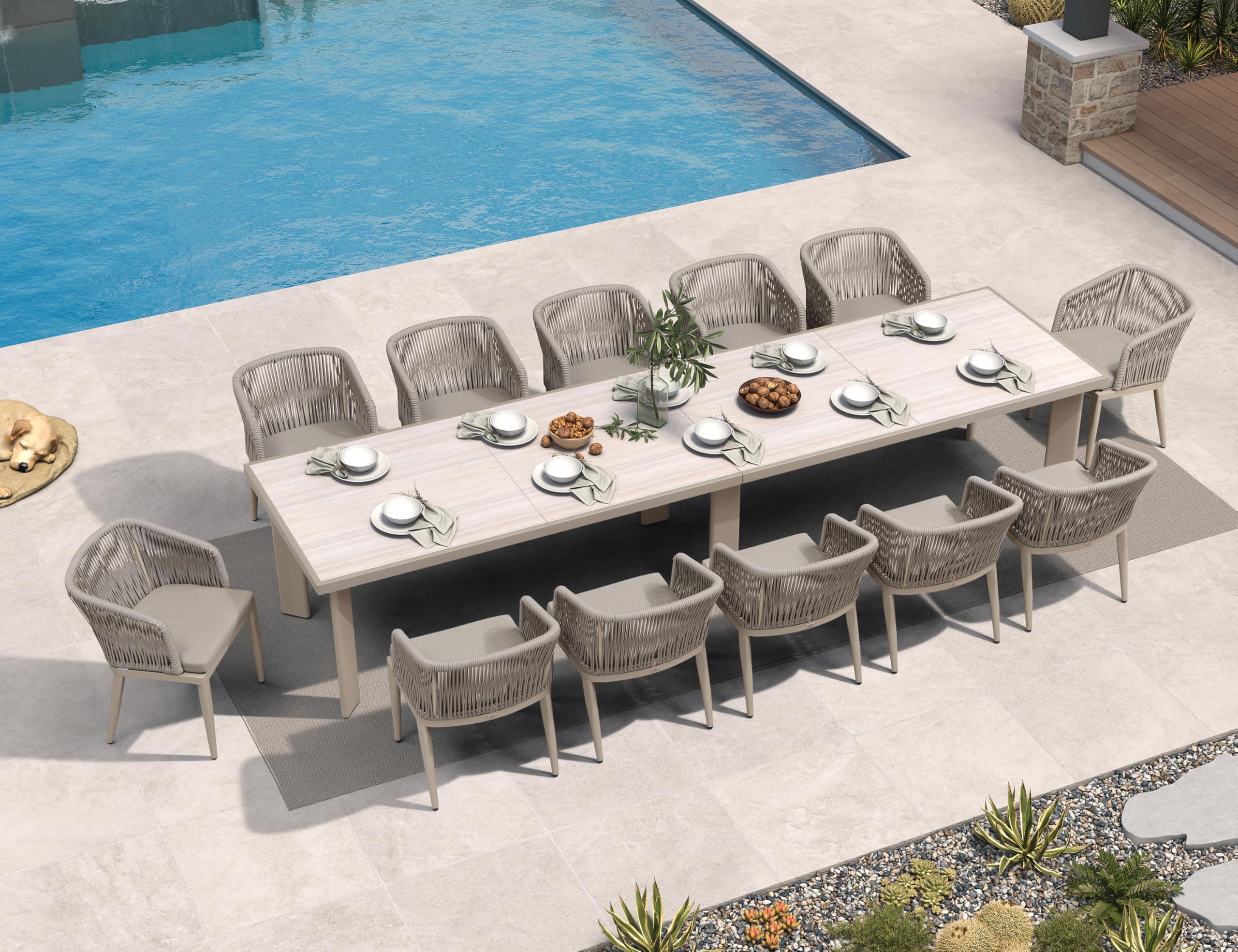 PURPLE LEAF Patio Dining Set with Sunbrella Cushions