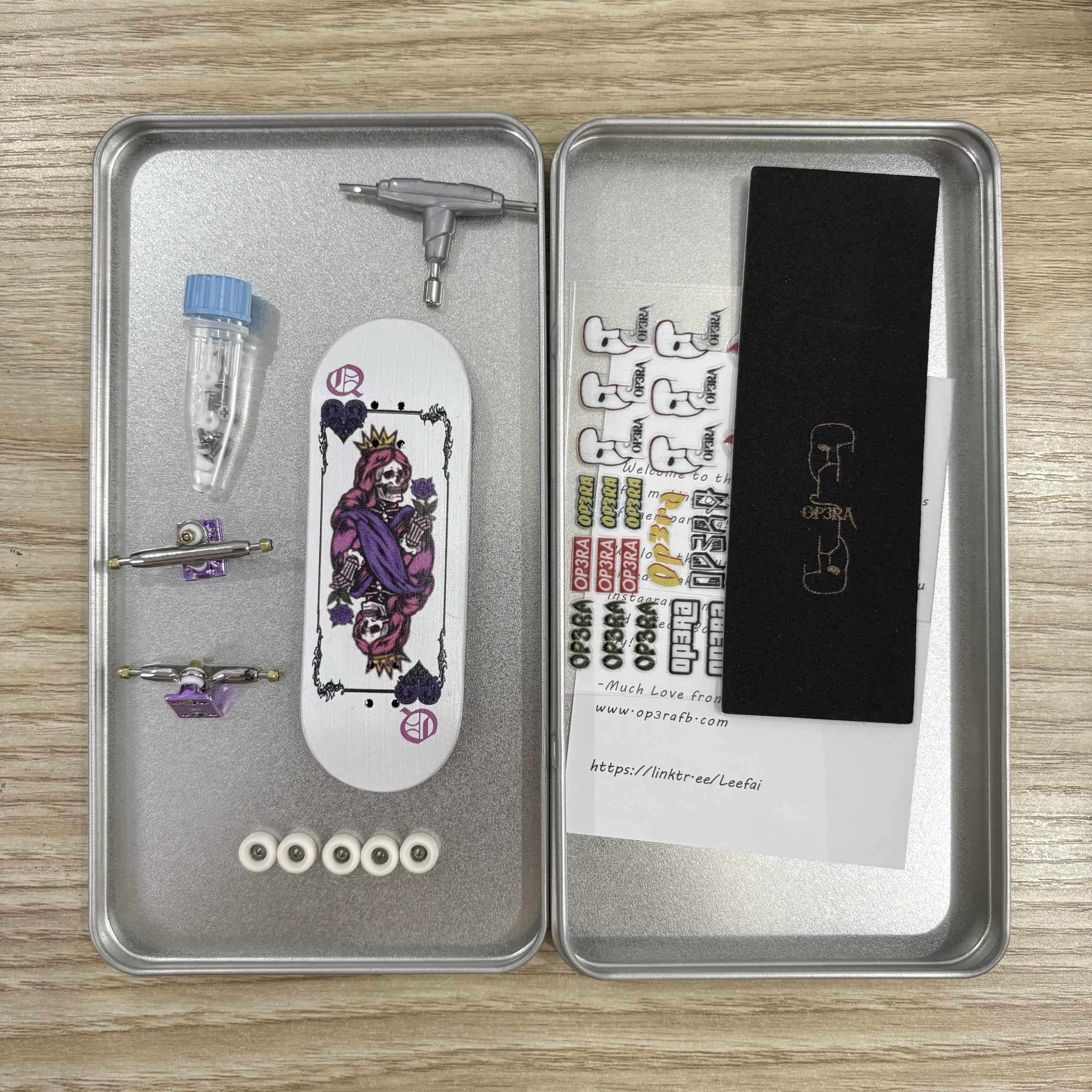 LEEFAI 32mm Pro Fingerboard Complete Set, 32x96mm Maple Wood Deck with UV Printing Graphic - Image 2