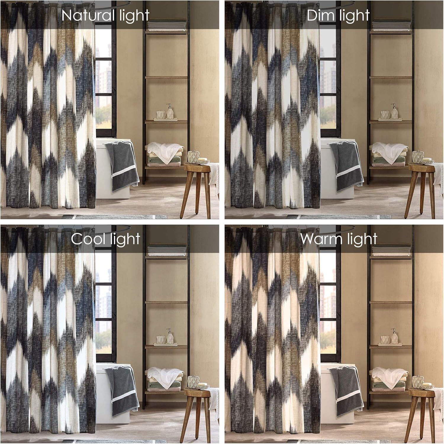 Ink+Ivy Alpine Shower Curtain Cotton Printed Modern Abstract Pattern Machine Washable Home Bathroom Decorations, 72x72, Navy : Home & Kitchen
