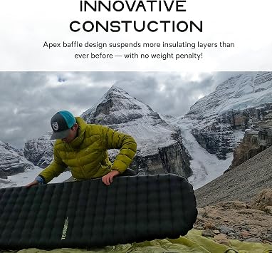 NEMO Equipment Tensor Extreme Sleeping Pad-Black/Birch Bud/Citron-Reg Mummy | Ultralight, Insulated, Made for Extreme Cold, Mountaineering, Trekking