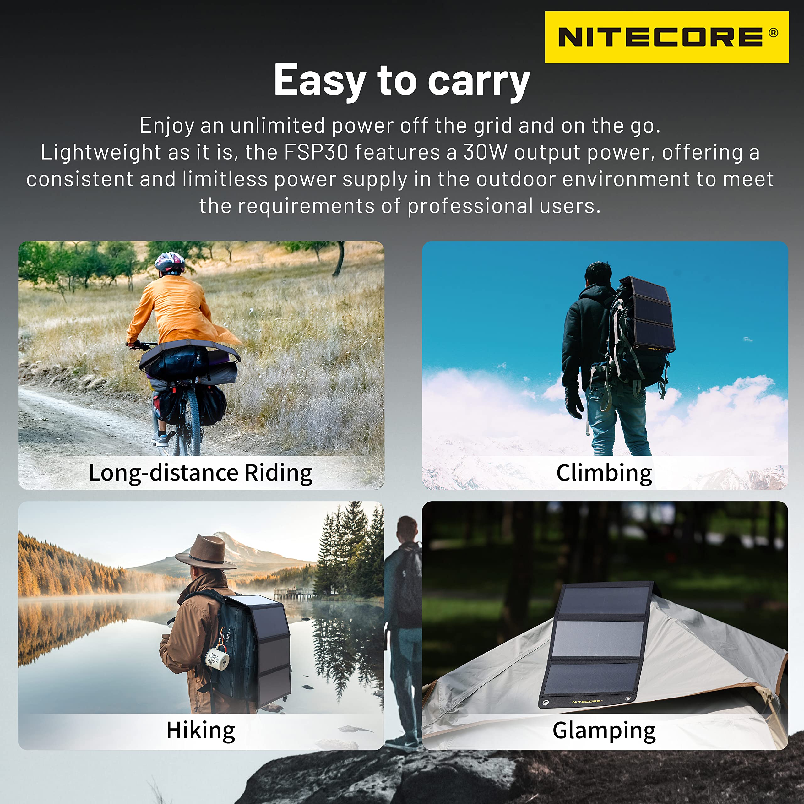 Amazon.co.jp: NITECORE FSP30 30W 折りたたみ式 ソーラー充電器 PD