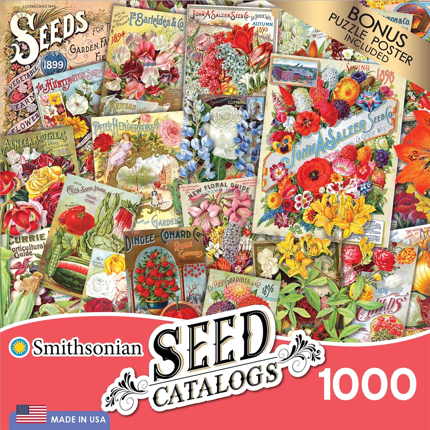 RoseArt - Smithsonian Archives Collection - Vintage Seed Packets - 1000 Piece Jigsaw Puzzle for Adults