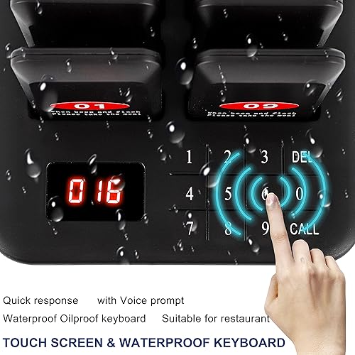 Miniatura 4 de Hanchen Sistema de localización de restaurante Zumbador de distanciamiento social Sistema de llamadas inalámbrico Max 999 Juego de localizador de