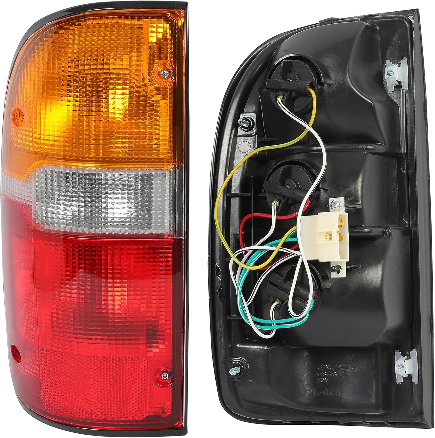 HECASA Tail Light Compatible with 1995-2000 Toyota Tacoma Pair Signal Brake Lamp Rear Taillight Assembly W/Bulb Replacement for TO2800116 TO2801116 8156004030 8155004030