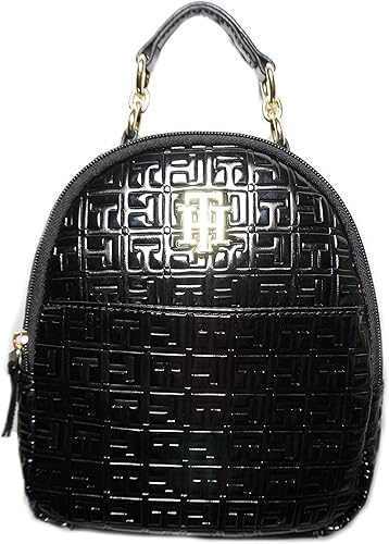 Tommy Hilfiger - Mochila pequeña con logotipo de patente negro