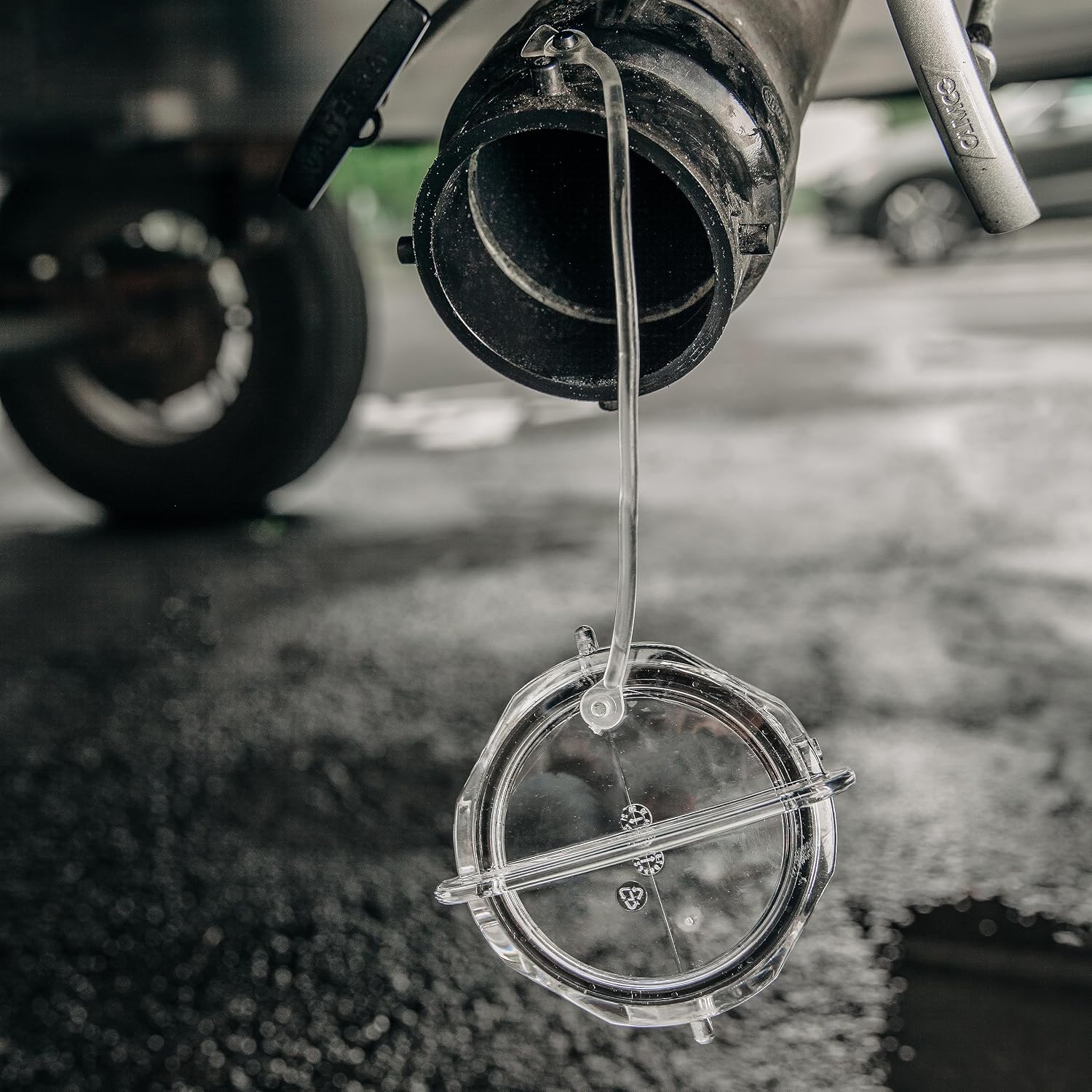 Camco 39455 Clear RV Sewer Cap with Lanyard - Prevents Leaks and Spills from Your RV's Sewer System